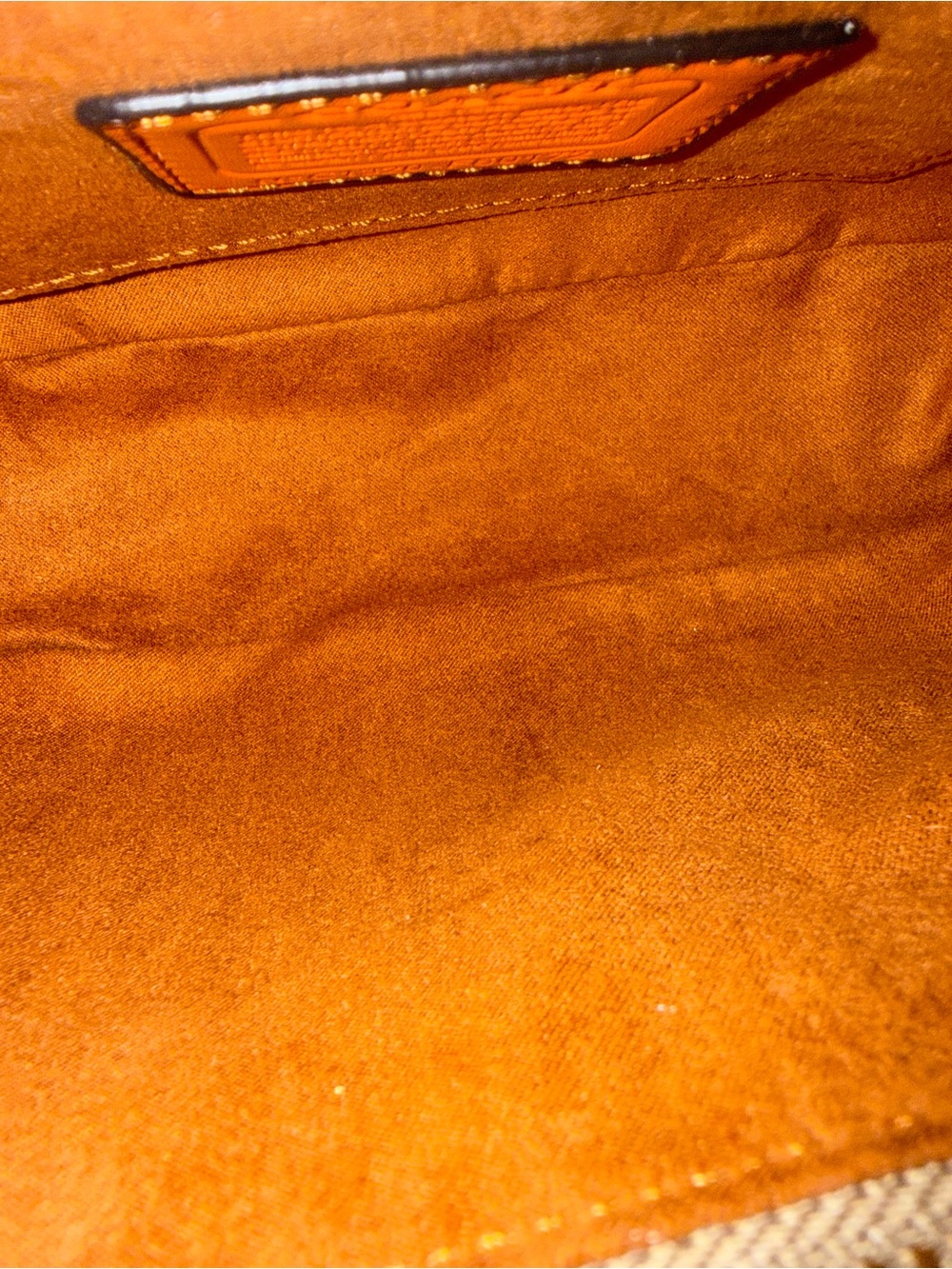 Coach Signature Canvas Shoulder Bag in Brown with Tan Trim - Picture 5 of 5
